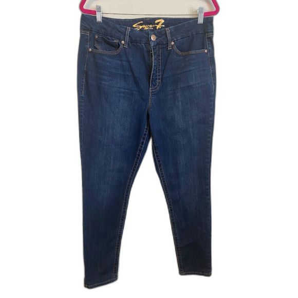 Seven 7  Women's Blue High Rise Tummyless Skinny Jeans 14 - Picture 1 of 6